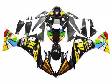 2009-2011 Yamaha YZF 1000 R1 Motorcycle Fairings - Glossy Black HP Color Wheel