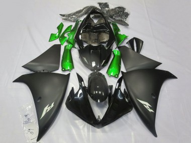 2009-2011 Yamaha YZF 1000 R1 Motorcycle Fairings - Glossy Black Matte Black Green