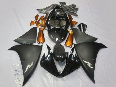 2009-2011 Yamaha YZF 1000 R1 Motorcycle Fairings - Glossy Black Matte Black Orange