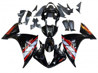 2009-2011 Yamaha YZF 1000 R1 Motorcycle Fairings - Glossy Black Silver Red Stripe
