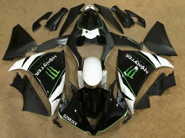 2009-2011 Yamaha YZF 1000 R1 Motorcycle Fairings - White Black Green Monster Energy