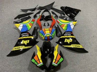2009-2011 Yamaha YZF 1000 R1 Motorcycle Fairings - Black Yellow HP Color Wheel