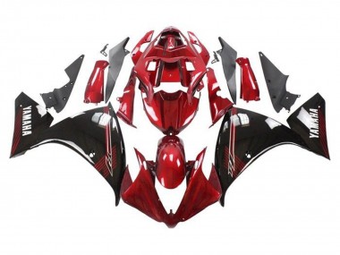 2009-2011 Yamaha YZF 1000 R1 Motorcycle Fairings - Red Glossy Black
