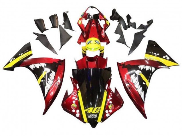 2009-2011 Yamaha YZF 1000 R1 Motorcycle Fairings - Red Yellow Black Shark