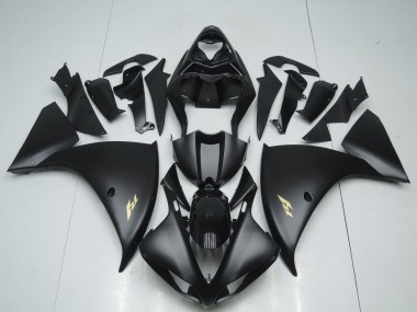 2009-2011 Yamaha YZF 1000 R1 Motorcycle Fairings - Matte Black Gold Decal