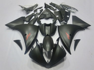 2009-2011 Yamaha YZF 1000 R1 Motorcycle Fairings - Matte Black Red Decal