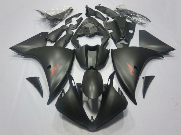 2009-2011 Yamaha YZF 1000 R1 Motorcycle Fairings - Matte Black Red Decal