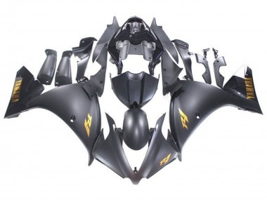 2009-2011 Yamaha YZF 1000 R1 Motorcycle Fairings - Matte Black Gold Decals