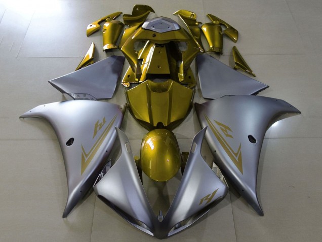 2009-2011 Yamaha YZF 1000 R1 Motorcycle Fairings - Silver Gold
