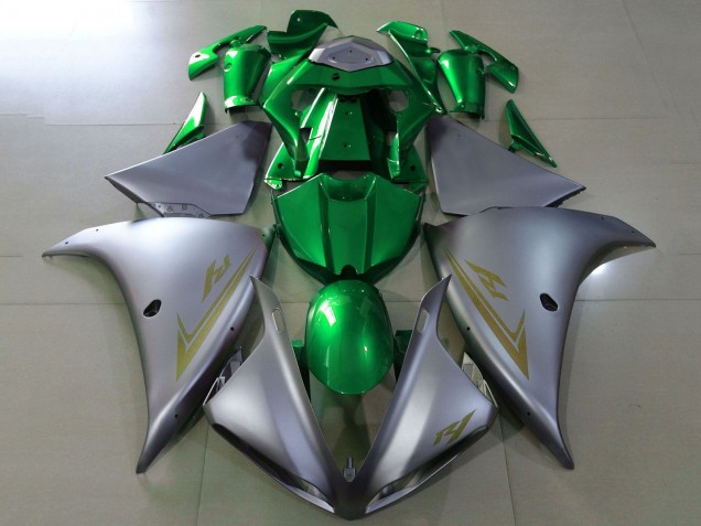 2009-2011 Yamaha YZF 1000 R1 Motorcycle Fairings - Silver Green