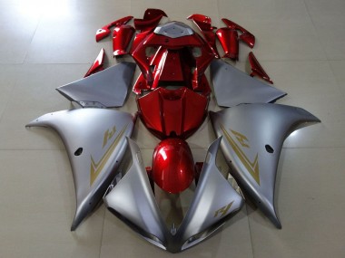 2009-2011 Yamaha YZF 1000 R1 Motorcycle Fairings - Silver Red