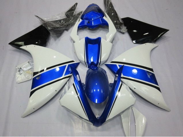 2009-2011 Yamaha YZF 1000 R1 Motorcycle Fairings - White Blue Black