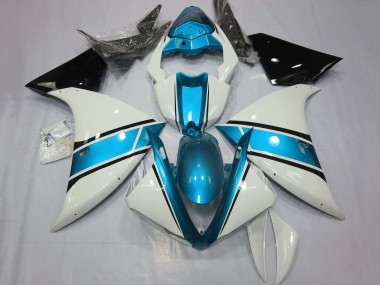 2009-2011 Yamaha YZF 1000 R1 Motorcycle Fairings - White Light Blue Black