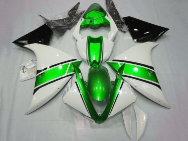 2009-2011 Yamaha YZF 1000 R1 Motorcycle Fairings - White Metallic Green Black