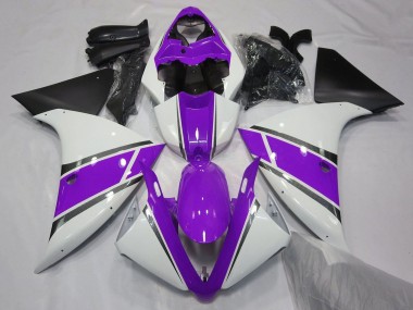 2009-2011 Yamaha YZF 1000 R1 Motorcycle Fairings - White Purple Black
