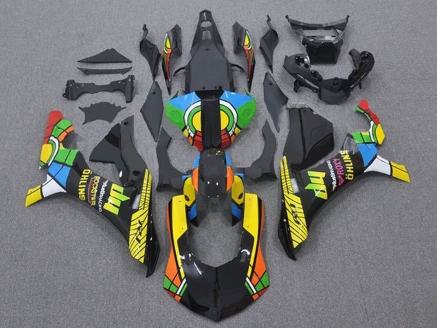 2015-2019 Yamaha YZF 1000 R1 Motorcycle Fairings - Black Green White Yellow Red Black Color Wheel HP