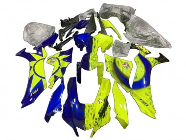 2020-2025 Yamaha YZF 1000 R1 Motorcycle Fairings - Blue Yellow Sun Moon