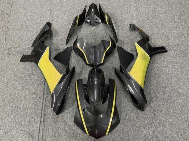 2020-2025 Yamaha YZF 1000 R1 Motorcycle Fairings - Faux Carbon Fiber Yellow
