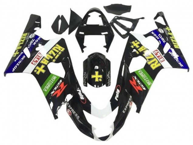 2004-2005 Suzuki GSXR 600 / GSXR 750 Motorcycle Fairings - Glossy Black Blue Green Yellow Rizla