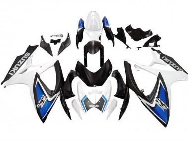 2006-2007 Suzuki GSXR 600 / GSXR 750 Motorcycle Fairings - White Blue Matte Black