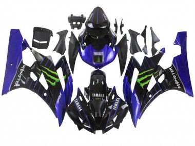 2006-2007 Yamaha YZF R6 Motorcycle Fairings - Blue Black Green Monster
