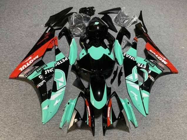 2006-2007 Yamaha YZF R6 Motorcycle Fairings - Light Green Red Black Petronas Motul
