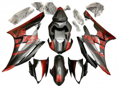 2006-2007 Yamaha YZF R6 Motorcycle Fairing - Red Matte Black