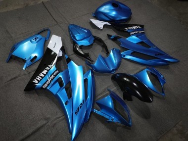 2006-2007 Yamaha YZF R6 Motorcycle Fairings - Blue Glossy Black White