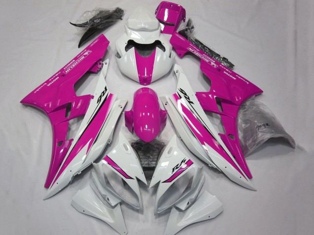 2006-2007 Yamaha YZF R6 Motorcycle Fairings - White Pink