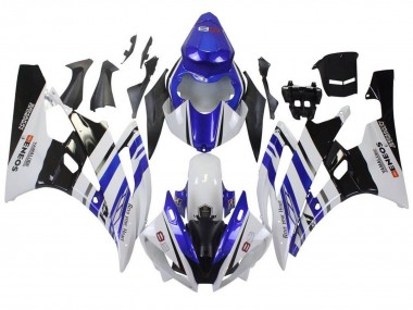 2006-2007 Yamaha YZF R6 Motorcycle Fairings - White Blue Black ENEOS Yamalube