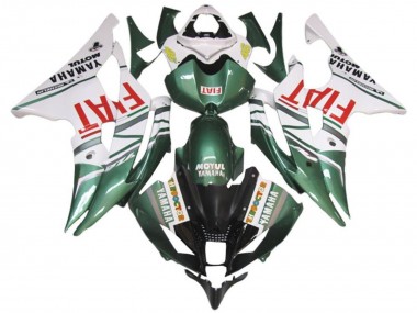 2008-2016 Yamaha YZF R6 Motorcycle Fairings - White Green Red Fiat