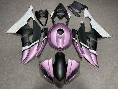 2008-2016 Yamaha YZF R6 Motorcycle Fairings - White Light Purple Matte Black