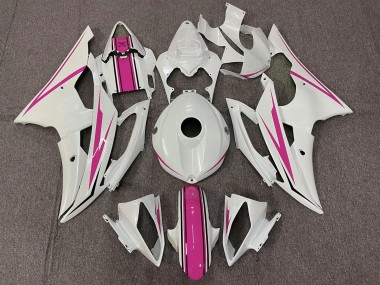 2008-2016 Yamaha YZF R6 Motorcycle Fairings - White Pink