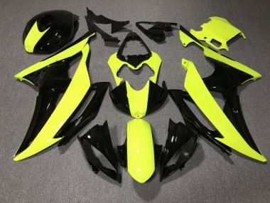 2008-2016 Yamaha YZF R6 Motorcycle Fairings - Yellow Glossy Black