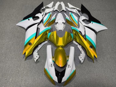 2017-2023 Yamaha YZF R6 Motorcycle Fairings - White Blue Gold Black