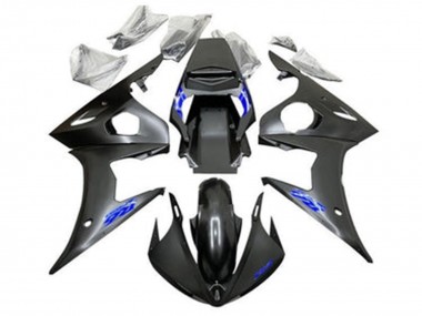 2005 Yamaha YZF R6 Motorcycle Fairings - Matte Black Blue