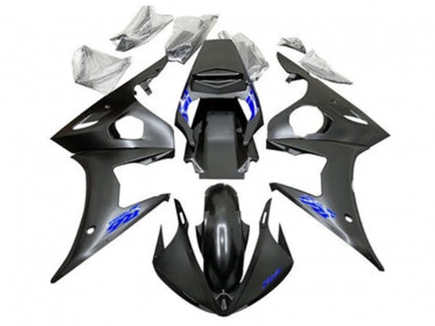 2005 Yamaha YZF R6 Motorcycle Fairings - Matte Black Blue