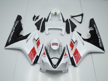 2006-2008 Triumph Daytona 675 Triple Motorcycle Fairings - White Red Glossy Black