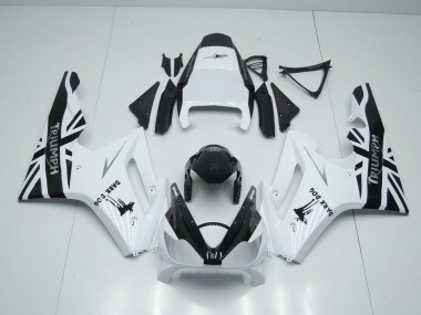 2006-2008 Triumph Daytona 675 Triple Motorcycle Fairings - White Glossy Black Dark Dog