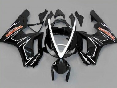 2006-2008 Triumph Daytona 675 Triple Motorcycle Fairings - Glossy Black White Stripe