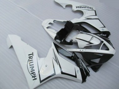2006-2008 Triumph Daytona 675 Triple Motorcycle Fairings - White Glossy Black