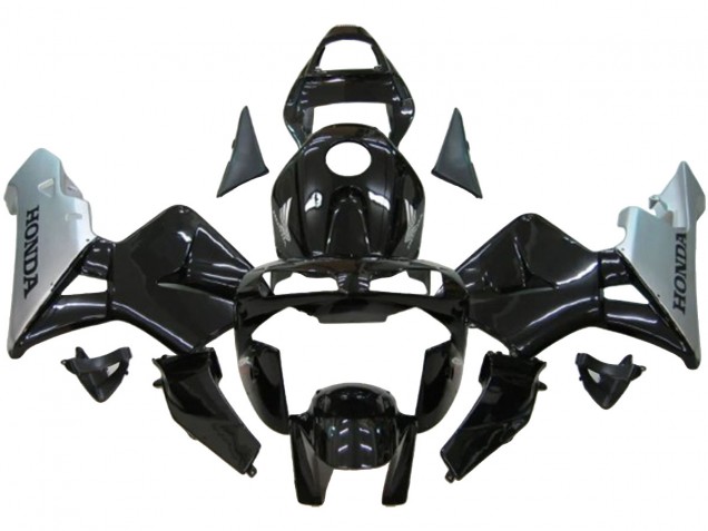 2003-2004 Honda CBR600RR Motorcycle Fairing - Silver Glossy Black