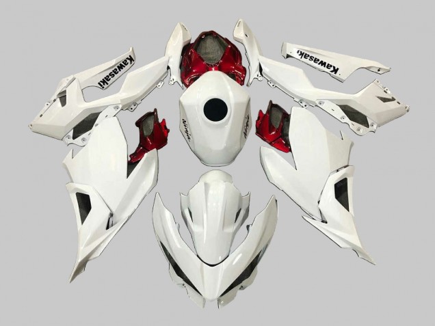2018-2024 Kawasaki EX400 Motorcycle Fairings - White Red Black