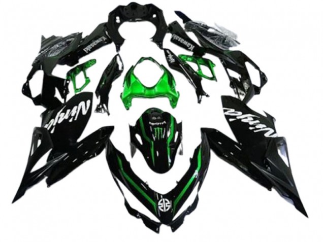 2018-2024 Kawasaki EX400 Motorcycle Fairings - Glossy Black Green Monster