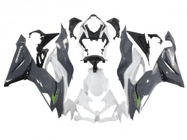 2019-2022 Kawasaki ZX6R Motorcycle Fairings - White Grey Green