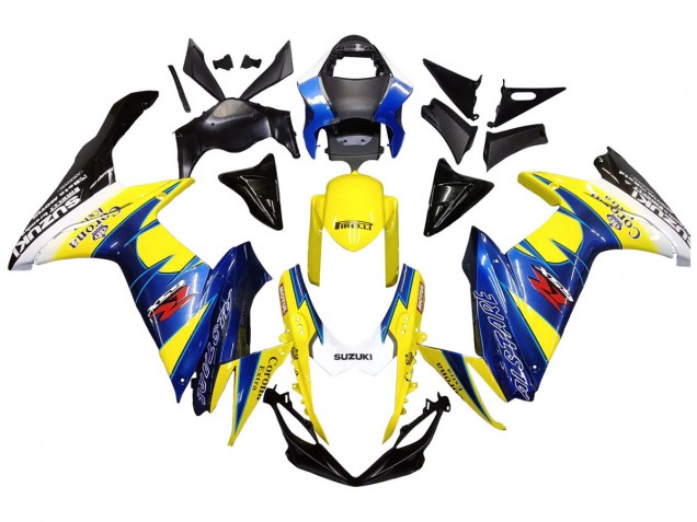 2011-2024 Suzuki GSXR 600/750 Motorcycle Fairings - Yellow Blue White Black Corona Extra Alstare