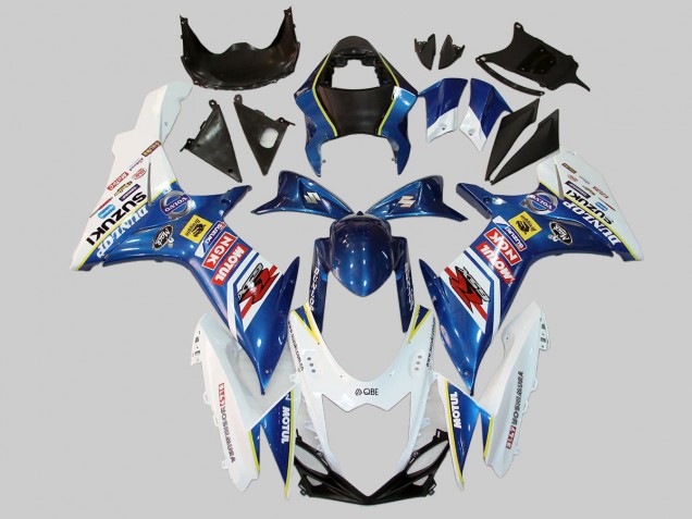 2011-2024 Suzuki GSXR 600/750 Motorcycle Fairings - White Blue Red Yellow Motul Dunlop