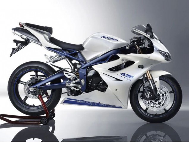 2006-2008 Triumph Daytona 675 Motorcycle Fairings - White Blue