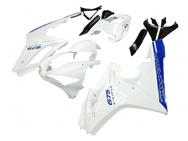 2006-2008 Triumph Daytona 675 Motorcycle Fairings - White Blue