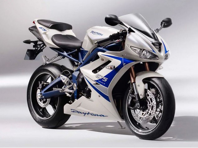2006-2008 Triumph Daytona 675 Motorcycle Fairings - Silver White Blue
